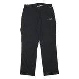 JACK WOLFSKIN Mens Black Polyester Blend Regular Cargo Trousers W32 L31 Outdoor