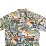 SPOONER Mens Black & Orange San Francisco Giants Hawaiian Shirt M Baseball Print