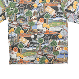 SPOONER Mens Black & Orange San Francisco Giants Hawaiian Shirt M Baseball Print