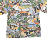 SPOONER Mens Black & Orange San Francisco Giants Hawaiian Shirt M Baseball Print