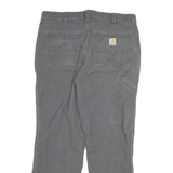 CARHARTT Mens Relaxed Cotton Blend Grey Trousers W34 L30 Workwear Zip Closure