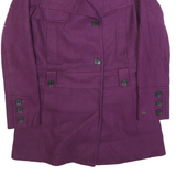 TOMMY HILFIGER Womens Purple Wool Blend Coat S Button Casual Elegant