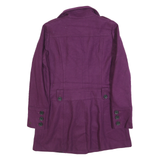 TOMMY HILFIGER Womens Purple Wool Blend Coat S Button Casual Elegant