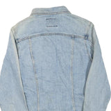 LEE Womens Blue Denim Jacket S Cotton Blend Button Classic Fit Casual
