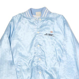 AUBURN Mens Light Blue Bomber Jacket XL Cotton Plain Button Closure Retro Style