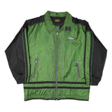 LETS GO Mens Green & Black Zip Jacket 2XL Polyester Blend Lightweight Casual