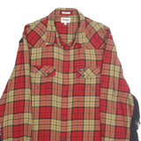 WRANGLER Mens Red Beige Plaid Shirt XL Western Style Button Front Cotton