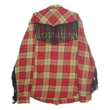 WRANGLER Mens Red Beige Plaid Shirt XL Western Style Button Front Cotton