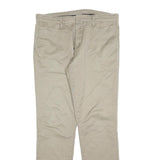 CARHARTT Mens Slim Beige Trousers W34 L32 Cotton Blend Zip Casual Durable
