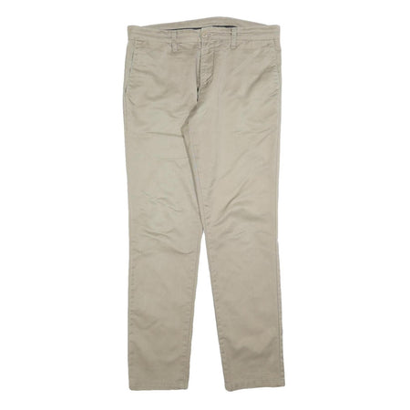 CARHARTT Mens Slim Beige Trousers W34 L32 Cotton Blend Zip Casual Durable