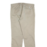 CARHARTT Mens Slim Beige Trousers W34 L32 Cotton Blend Zip Casual Durable