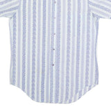 LORD & LORD Mens White & Blue Patterned Shirt S Summer Casual Short Sleeve
