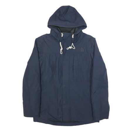 THE NORTH FACE Mens Navy Blue Cotton Blend Zip Jacket M Hooded Casual Outdoor