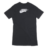 NIKE Womens Black Cotton Blend T-Shirt Dress Short Sleeve S Casual Logo