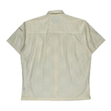 Chaps Ralph Lauren Polka Dot Short Sleeve Shirt - Large Cream Cotton