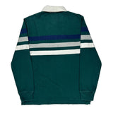 Lands End Striped Rugby Shirt - Large Green Cotton