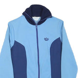 ADIDAS Womens Blue & Navy Zip Jacket S Polyester Blend Plain Sportswear