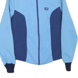 ADIDAS Womens Blue & Navy Zip Jacket S Polyester Blend Plain Sportswear