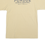 ADIDAS Mens Beige Purdue North Central Softball Graphic T-Shirt S Short Sleeve