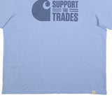 CARHARTT Womens Blue Support The Trades Graphic T-Shirt 2XL Short Sleeve Crew