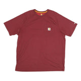 CARHARTT Mens Maroon Pocket T-Shirt XL Short Sleeve Crew Neck Workwear Casual