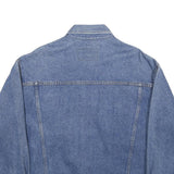 CAPEZIO Mens Blue Denim Jacket S Cotton Button Front Plain Classic Style