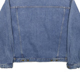 CAPEZIO Mens Blue Denim Jacket S Cotton Button Front Plain Classic Style