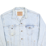 LEVI'S Mens Blue Denim Jacket XL Button Closure Classic Casual Regular Fit Long