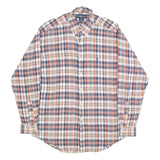RALPH LAUREN Mens Blue & Orange Check Shirt M Classic Cotton Long Sleeve Button