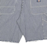 DICKIES Mens Blue & White Striped Casual Cotton Blend Shorts XL W38 Workwear