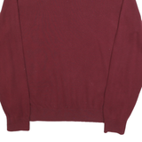 TOMMY HILFIGER Mens Maroon Plain V-Neck Basic Knit Jumper L Casual Cotton Style
