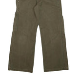 CARHARTT Mens Regular Fit Brown Cotton Blend Zip Trousers W28 L25 Durable