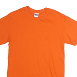 GILDAN Mens Orange Plain T-Shirt L Short Sleeve Crew Neck Cotton Casual
