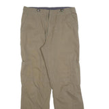 MAX DRIVE Mens Relaxed Beige Polyester Zip Trousers W32 L32 Casual Cargo Style