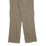 MAX DRIVE Mens Relaxed Beige Polyester Zip Trousers W32 L32 Casual Cargo Style