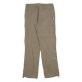 MAX DRIVE Mens Relaxed Beige Polyester Zip Trousers W32 L32 Casual Cargo Style