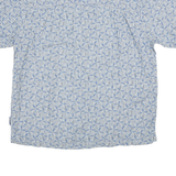 CHAPS Mens Blue & White Shirt Linen Blend L Lightweight Casual Summer