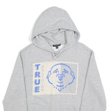 TRUE RELIGION Mens Grey Hoodie L Cotton Blend Pullover Comfortable Casual