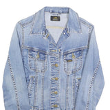 LEE Womens Blue Denim Jacket S Cotton Button Plain Classic Fit Stylish