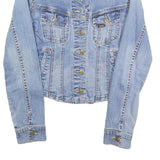 LEE Womens Blue Denim Jacket S Cotton Button Plain Classic Fit Stylish