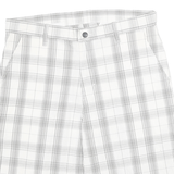 DICKIES Mens White & Grey Checked Casual Shorts XL W34 Workwear Durable Comfort