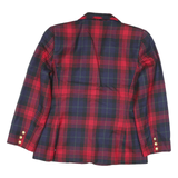 NVGARD Mens Red & Navy Tartan Button Jacket M Cotton Blend Classic