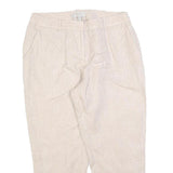 HOBBS LONDON Womens Linen Beige Relaxed Tapered Trousers W30 L24 Casual Summer
