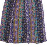 SUMMIT PALACE Womens Purple Green Yellow Printed Pleated Midi Polyester Skirt M