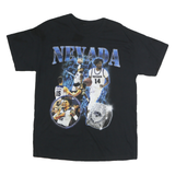 Mens Black Nevada Graphic T-Shirt M Short Sleeve Crew Neck Cotton Basketball