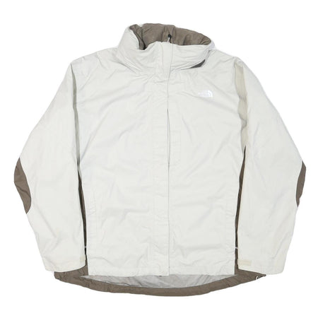 THE NORTH FACE Womens White & Taupe Polyester Blend Zip Jacket 2XL Outdoor