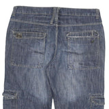 TOM TOMPSON Mens Blue Denim Cargo Shorts 2XL W38 Cotton Blend Casual Summer
