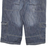 TOM TOMPSON Mens Blue Denim Cargo Shorts 2XL W38 Cotton Blend Casual Summer