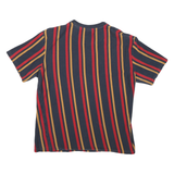 KARL KANI Mens Blue & Red Striped T-Shirt L Short Sleeve Crew Neck Casual