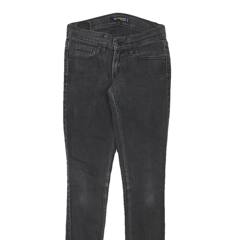 LEVI'S 524 Womens Jeans Black Slim Skinny Denim Medium W26 L30 Stretch Zip